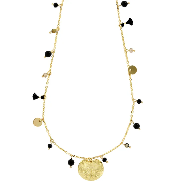 Boutiques de musées Collier à pampilles noires Nymphéa - Les Cleias