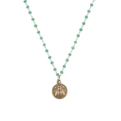 Boutiques de musées Colliers Et Pendentifs-Collier Abeille - Vert d'eau