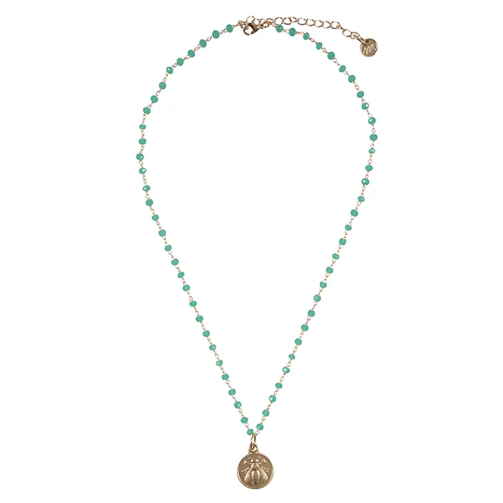 Boutiques de musées Colliers Et Pendentifs-Collier Abeille - Vert d'eau