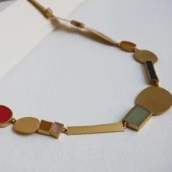 Clearance Boutiques de musées Collier doré Collage vert - Joidart