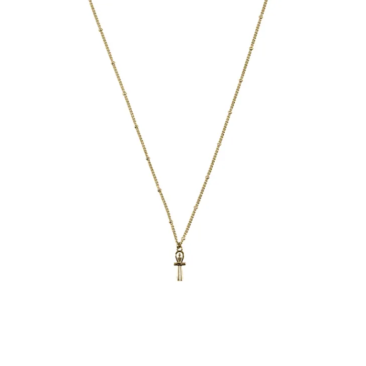 Boutiques de musées Colliers Et Pendentifs-Collier-pendentif Égyptien Croix de vie - Chaîne boules 60cm