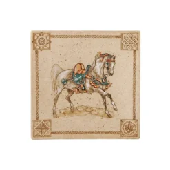 Boutiques de musées Art De La Table|Art De La Maison-Coupe carrée - Chevaux du vent 17x17cm - Faïencerie de Gien