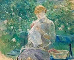 Hot Boutiques de musées Cousant dans le jardin [Pasie cousant dans le jardin de Bougival] (détail) (toiles sans cadre)