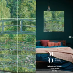 Boutiques de musées Art De La Maison-Décoration murale Claude Monet - Harmonie Verte, bassin aux nymphéas - IXXI - 80 x 80 cm