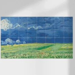 Outlet Boutiques de musées Décoration murale Vincent van Gogh - Champ de blé sous un ciel orageux - 160x80 cm