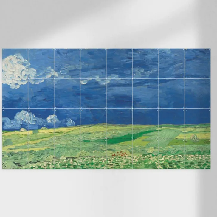 Outlet Boutiques de musées Décoration murale Vincent van Gogh - Champ de blé sous un ciel orageux - 160x80 cm