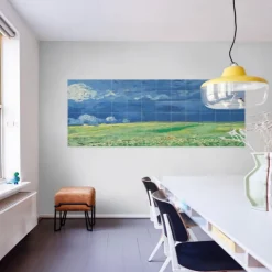 Outlet Boutiques de musées Décoration murale Vincent van Gogh - Champ de blé sous un ciel orageux - 160x80 cm