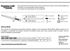 Boutiques de musées Loisirs Créatifs-Epée Excalibur à construire - Manufacture en Famille