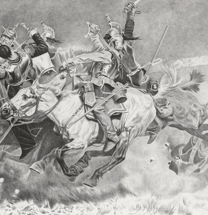 Boutiques de musées Personnages Et Évènements Historiques-Estampe Charge des cuirassiers - Aimé Morot