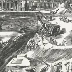 Boutiques de musées Paris Et Le Louvre|Architecture Et Villes-Estampe Construction du palais de Chaillot - Albert Decaris