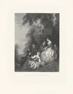 Sale Boutiques de musées Estampe Conversation galante dans un parc - Jean-Baptiste-Joseph Pater