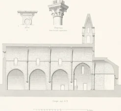Boutiques de musées Architecture Et Villes-Estampe Coupes et Détails de l'Abbaye de Thoronet, Claude Sauvageot