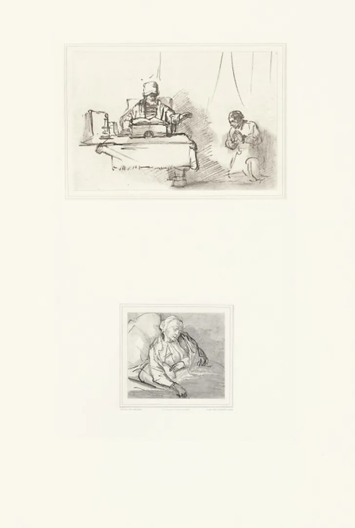 Sale Boutiques de musées Estampe Deux croquis - Rembrandt