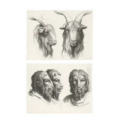 Boutiques de musées Dessins-Estampe Deux têtes de bouc
