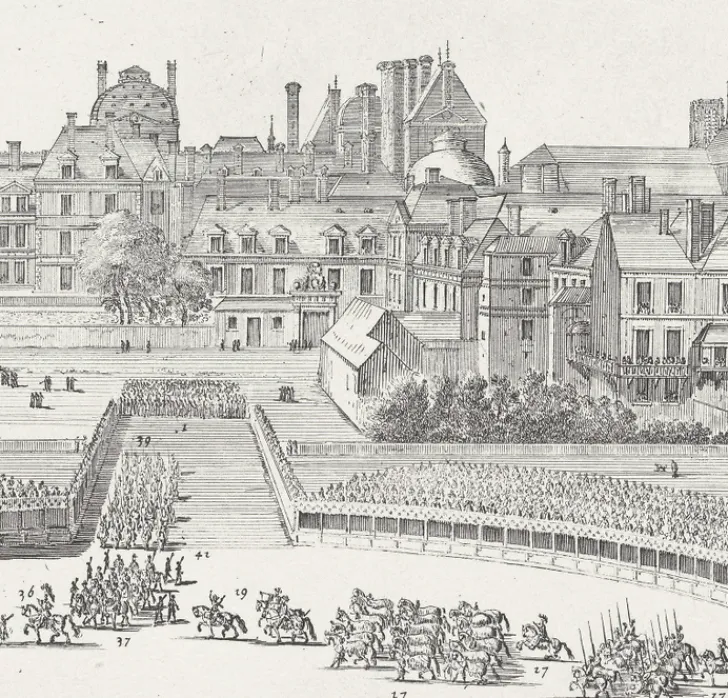 Boutiques de musées Personnages Et Évènements Historiques-Estampe Défilé des cinq quadrilles dans la lice - Israël Silvestre