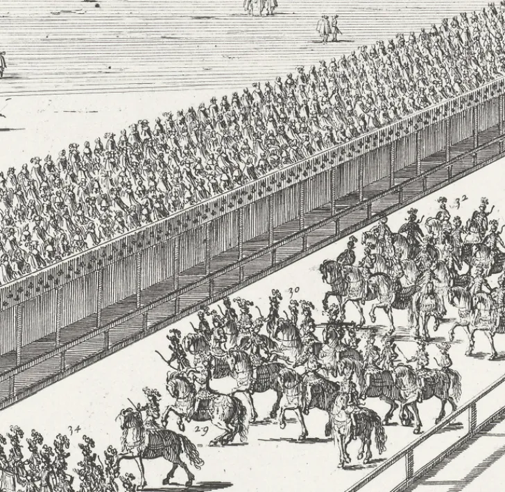 Boutiques de musées Personnages Et Évènements Historiques-Estampe Défilé des cinq quadrilles dans la lice - Israël Silvestre