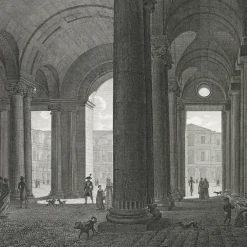 Boutiques de musées Paris Et Le Louvre-Estampe Entrée du Louvre, ou vestibule du côté de la rue du Coq