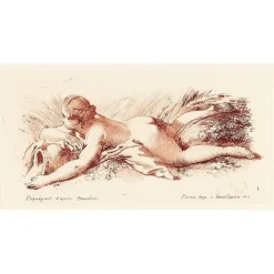 Boutiques de musées Chefs D'Œuvre Des Musées-Estampe Femme nue couchée sur le ventre tenant un vase