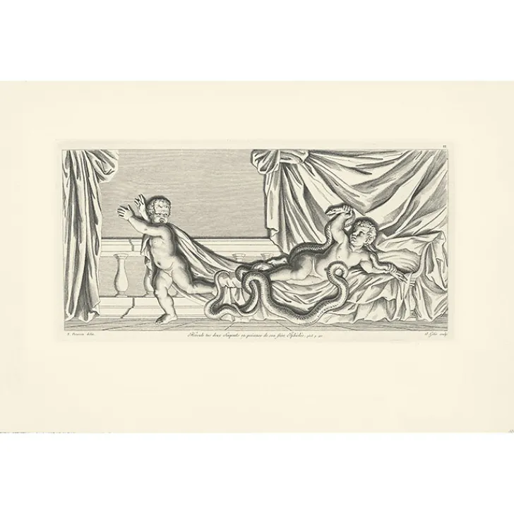Boutiques de musées Chefs D'Œuvre Des Musées-Estampe Hercule tue deux serpents - Nicolas Poussin