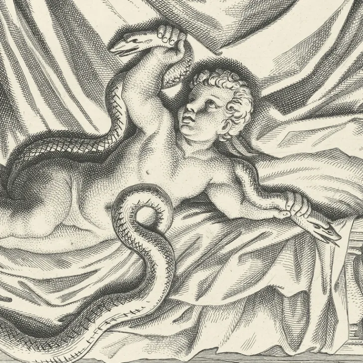 Boutiques de musées Chefs D'Œuvre Des Musées-Estampe Hercule tue deux serpents - Nicolas Poussin