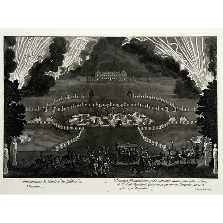 Boutiques de musées Personnages Et Évènements Historiques-Estampe Illuminations du palais et des jardins de Versailles - Jean Lepautre