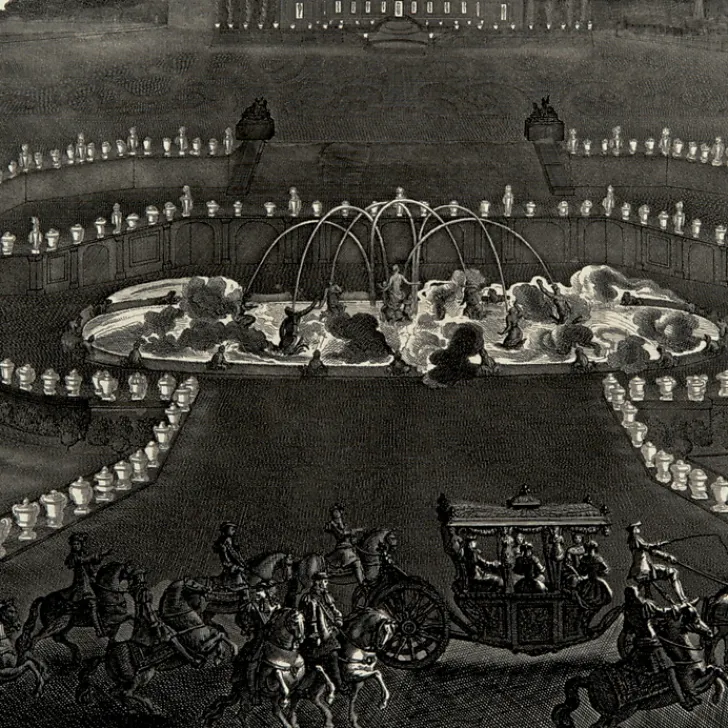 Boutiques de musées Personnages Et Évènements Historiques-Estampe Illuminations du palais et des jardins de Versailles - Jean Lepautre