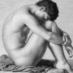 Boutiques de musées Chefs D'Œuvre Des Musées-Estampe Jeune homme assis au bord de la mer - Hippolyte Flandrin