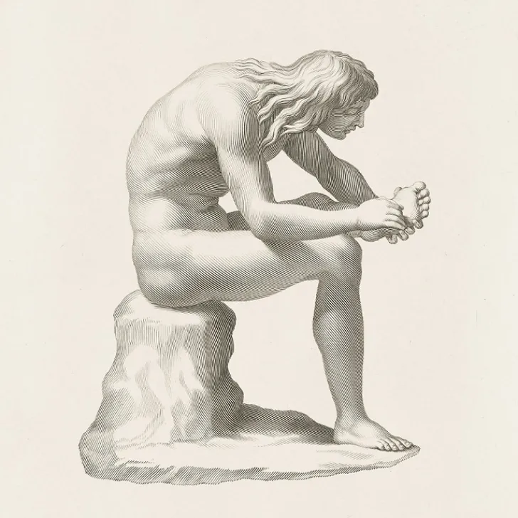 Boutiques de musées Dessins-Estampe Jeune homme qui se tire une épine du pied