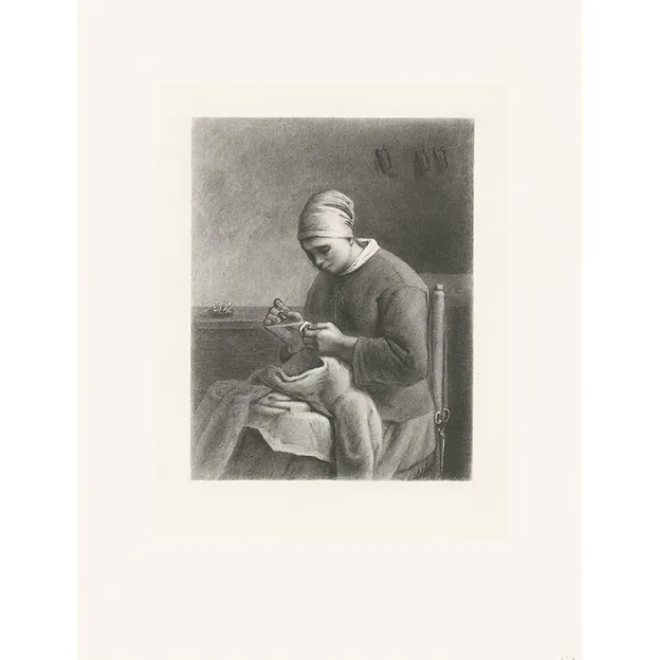 Sale Boutiques de musées Estampe La Couseuse - Pierre Gustave Taverne