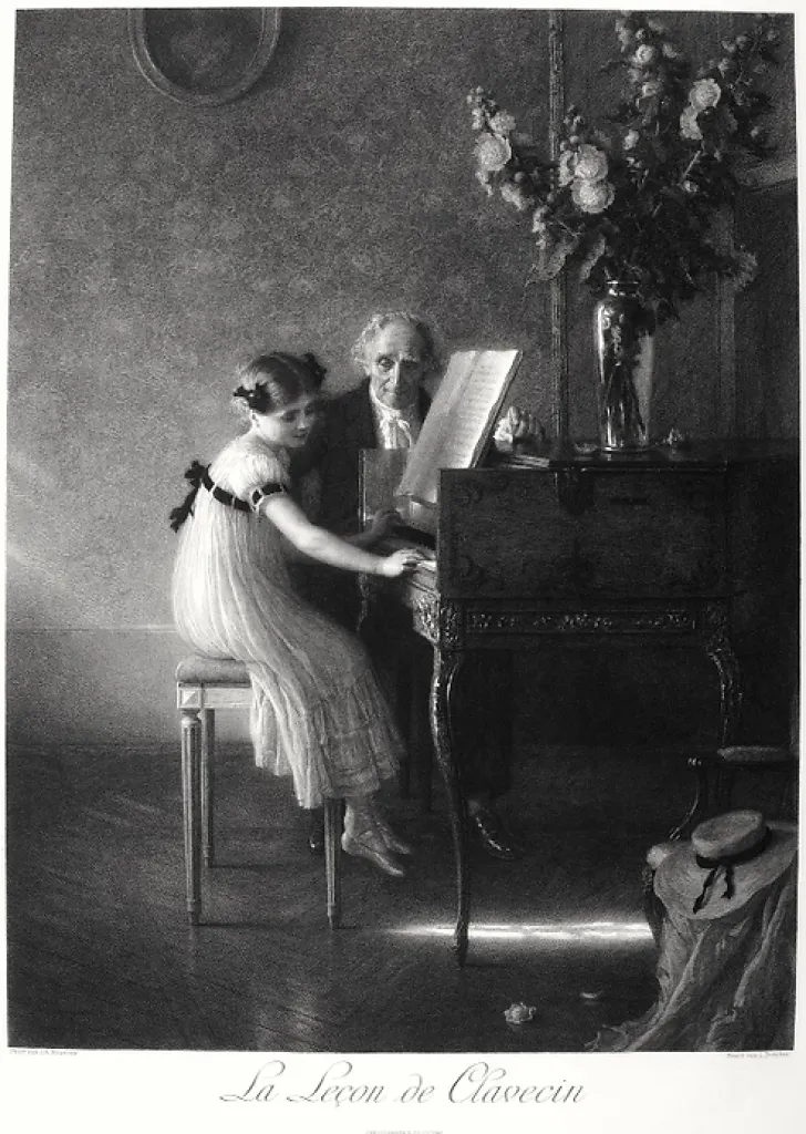 Best Boutiques de musées Estampe La leçon de clavecin - Jules Alexis Muenier