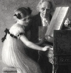 Best Boutiques de musées Estampe La leçon de clavecin - Jules Alexis Muenier