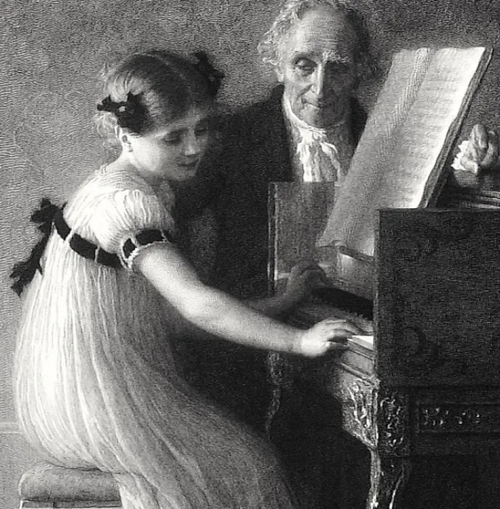 Best Boutiques de musées Estampe La leçon de clavecin - Jules Alexis Muenier