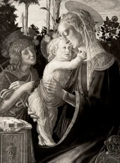Boutiques de musées Chefs D'Œuvre Des Musées-Estampe La Vierge, l'enfant Jésus et Saint Jean - Botticelli