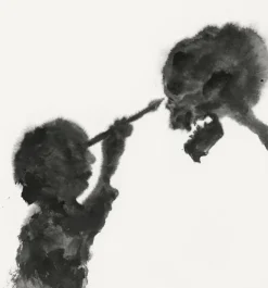 Sale Boutiques de musées Estampe L'Amour et la Mort, Cupidon, l'enfant dieu de l'amour, au lieu de tirer des flèches, tient un pinceau et dessine la mort. La mort à son tour dessine l'enfant