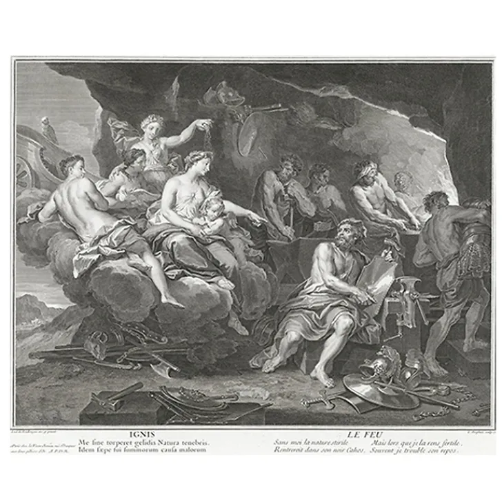 Boutiques de musées Estampe Le Feu : Vénus demande à Vulcain de forger des armes
