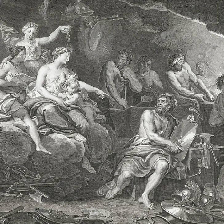 Boutiques de musées Estampe Le Feu : Vénus demande à Vulcain de forger des armes