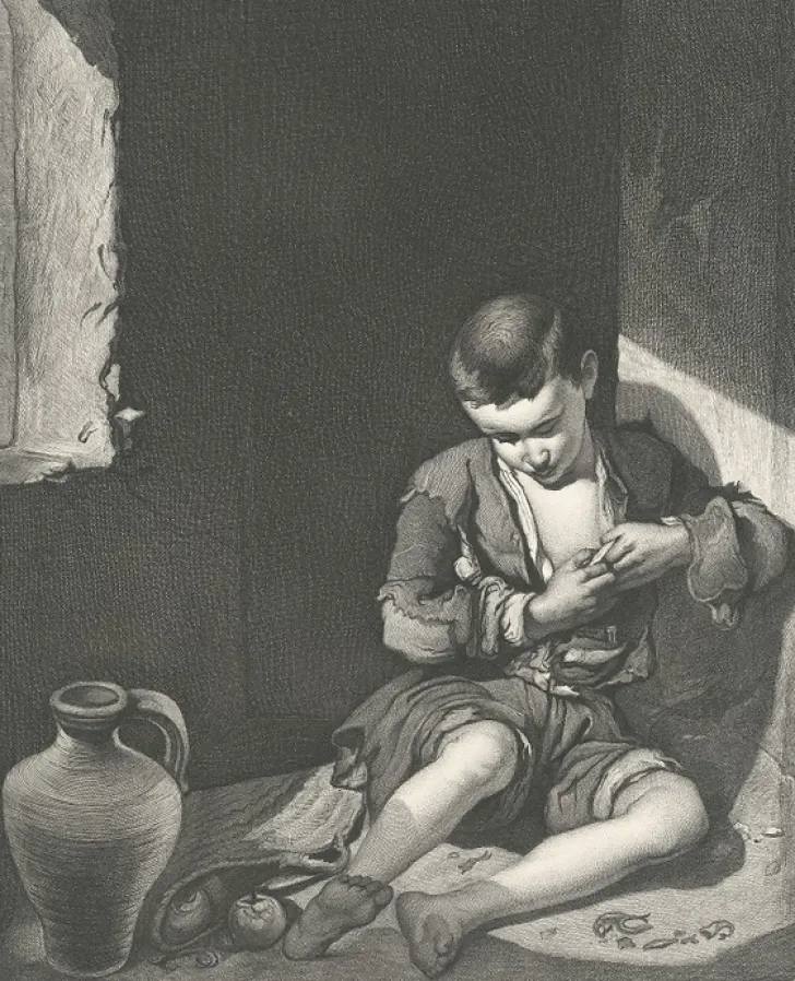 Discount Boutiques de musées Estampe Le jeune mendiant - Bartolomé Esteban Murillo