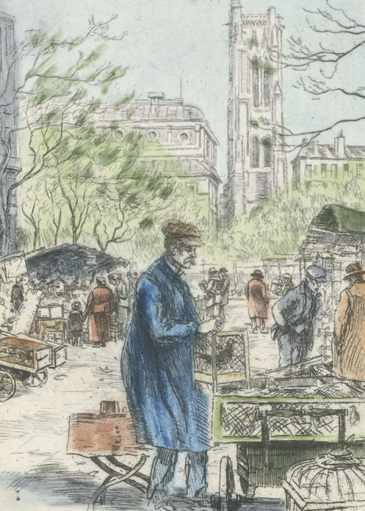New Boutiques de musées Estampe Le marché aux oiseaux - Eugène-Louis Véder