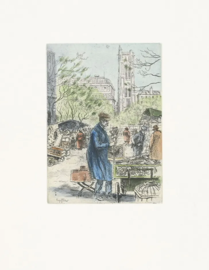 New Boutiques de musées Estampe Le marché aux oiseaux - Eugène-Louis Véder