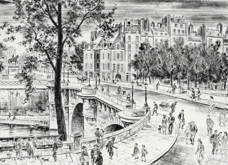 Clearance Boutiques de musées Estampe Le Pont Neuf à Paris - Jacques Boullaire