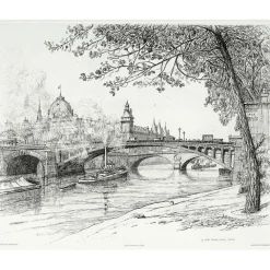 Hot Boutiques de musées Estampe Le pont Notre-Dame à Paris - Caroline Armington