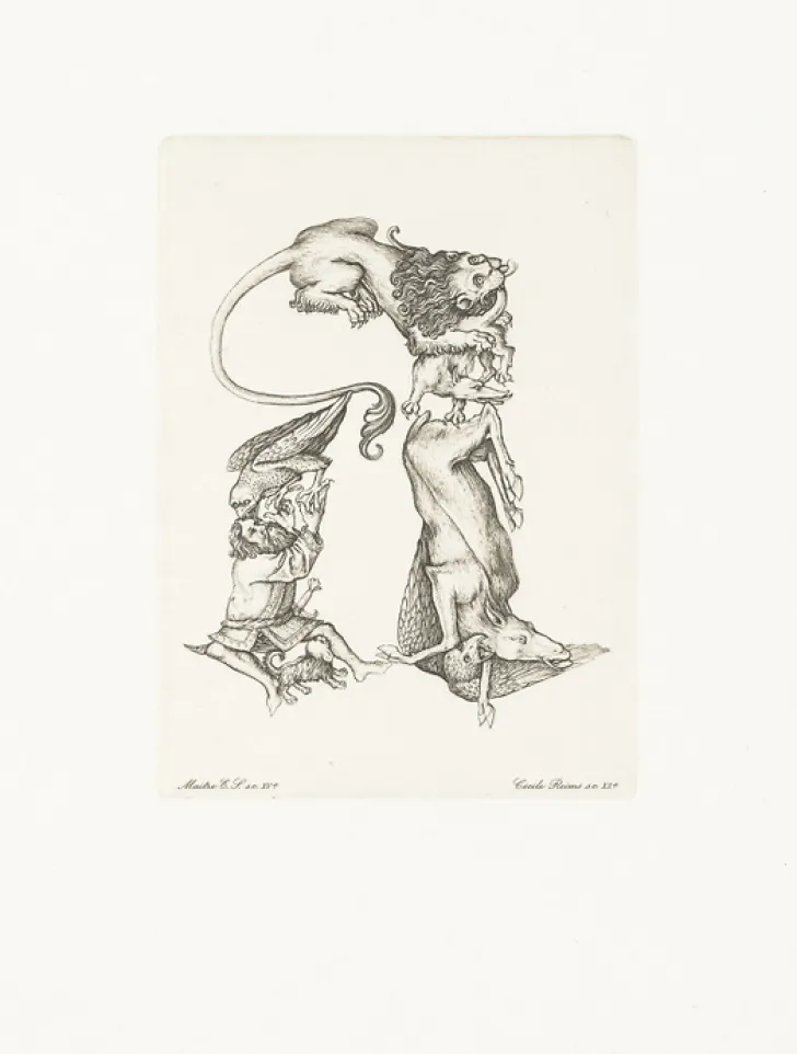 Clearance Boutiques de musées Estampe Lettre A de l'Alphabet du Maître E.S - Cécile Reims