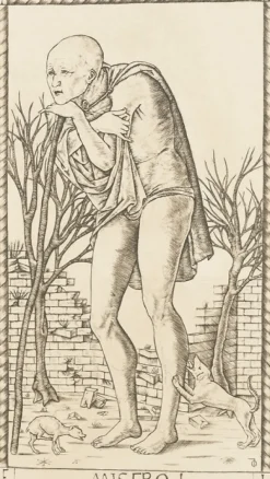 New Boutiques de musées Estampe Misero, carte 1 - Le Tarot de Mantegna, Cécile Reims