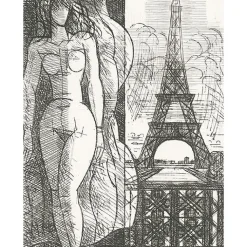 New Boutiques de musées Estampe Nu à la tour Eiffel - Marcel Gromaire 1952