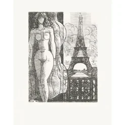 New Boutiques de musées Estampe Nu à la tour Eiffel - Marcel Gromaire 1952