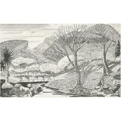 Boutiques de musées Créations Contemporaines-Estampe Paysage Rocky Arroyo au Nouveau Mexique de Roderick Mead