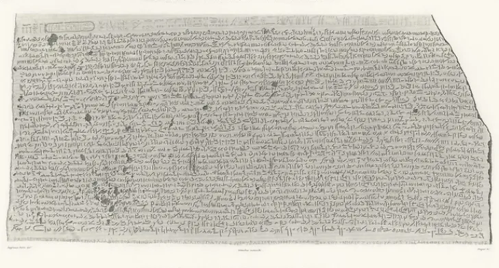 Online Boutiques de musées Estampe Pierre de rosette Partie centrale - Égyptien démotique