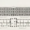 New Boutiques de musées Estampe Plan et élévation du côté du Louvre qui regarde la rivière, vue de la cour à gauche en entrant - Jean Marot