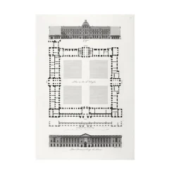 Clearance Boutiques de musées Estampe Plan, élévation et coupe du Louvre - Louis-Pierre Baltard