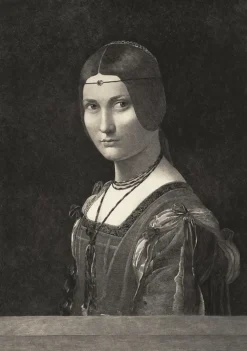 Clearance Boutiques de musées Estampe Portrait de femme, dite La belle ferronnière - De Vinci